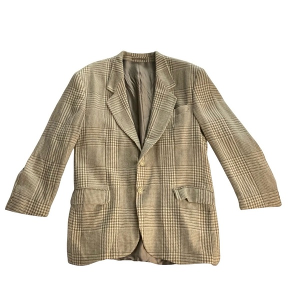 Bogie Men's Classic Houndstooth Two Button Wool Blazer Made In Germany Size 50 - Picture 2 of 10
